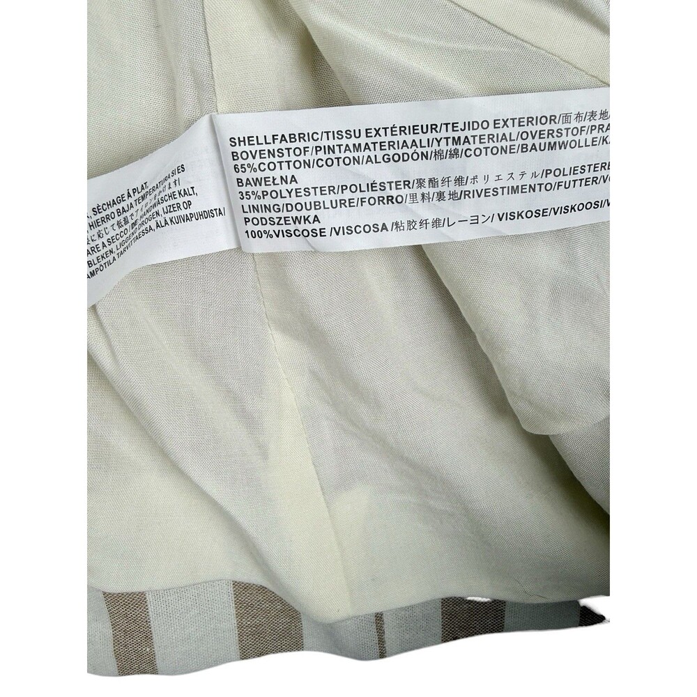 Chriselle x J.O.A. Striped Summer Boyfriend Blazer Tan White Longline Size S - Picture 6 of 10